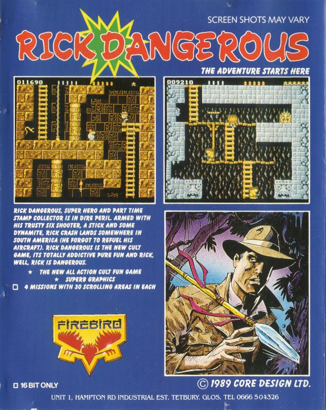 Back Cover for Rick Dangerous (ZX Spectrum)