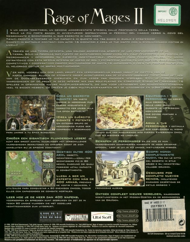 Back Cover for Rage of Mages II: Necromancer (Windows)