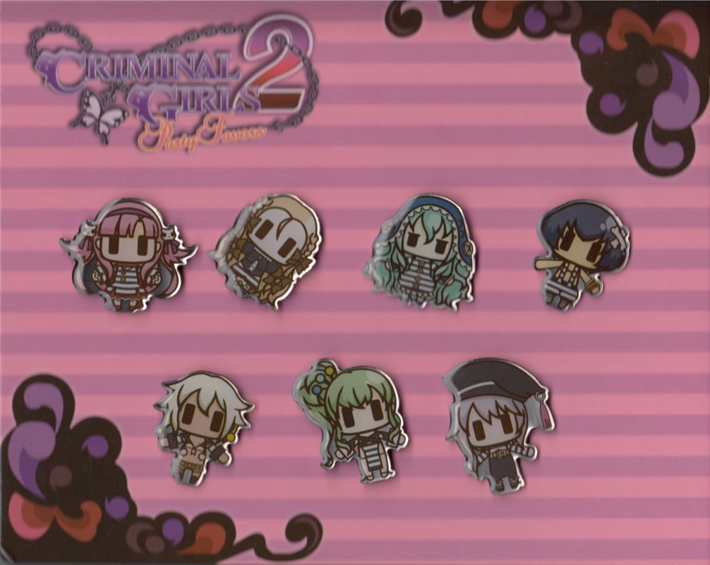 Extras for Criminal Girls 2: Party Favors (Party Bag Edition) (PS Vita): Criminal Girls 2 Pins - Front
