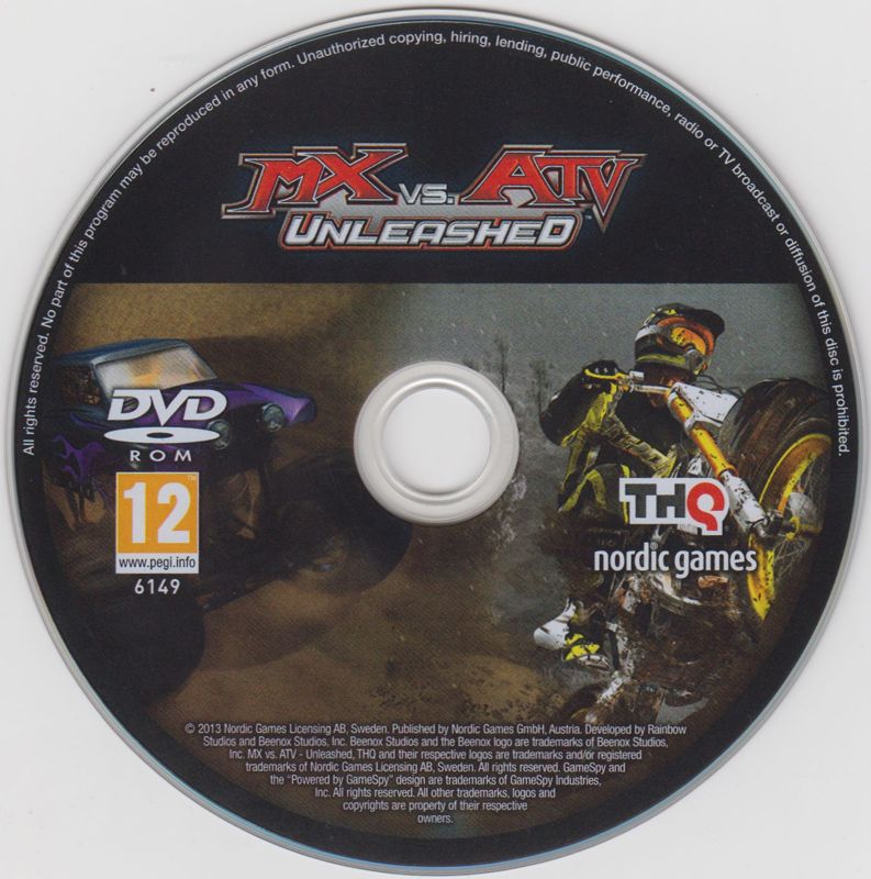 Media for MX vs. ATV Unleashed (Windows) (2013 Nordic Games re-release; manuals included on CD for: UK, Italy, Germany, France, Australia.)