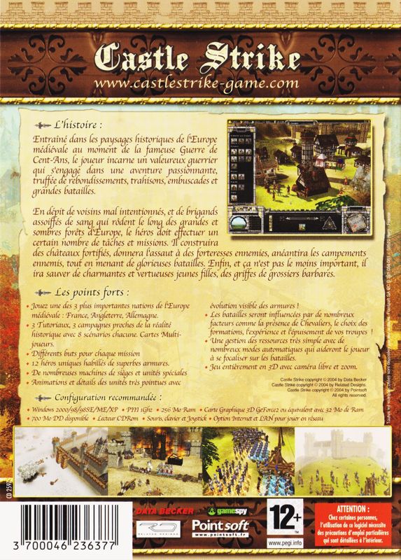 Back Cover for Castle Strike (Windows)