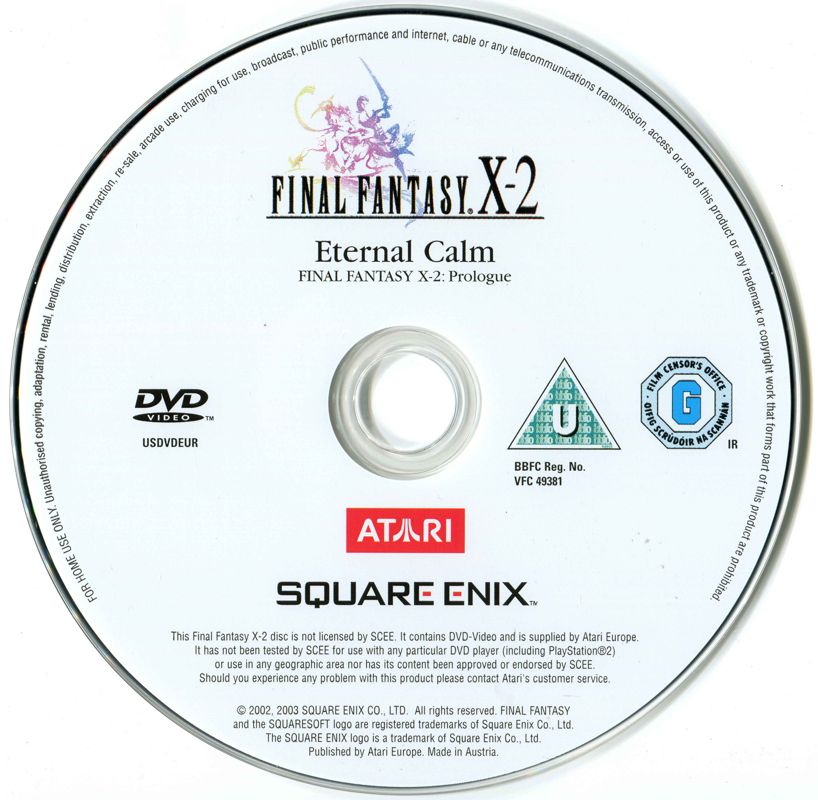 Media for Unlimited Saga (PlayStation 2): Final Fantasy x-2 disc
