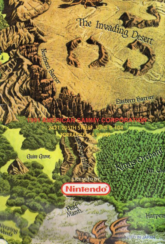 Manual for Might and Magic: Book One - Secret of the Inner Sanctum (NES): Back cover