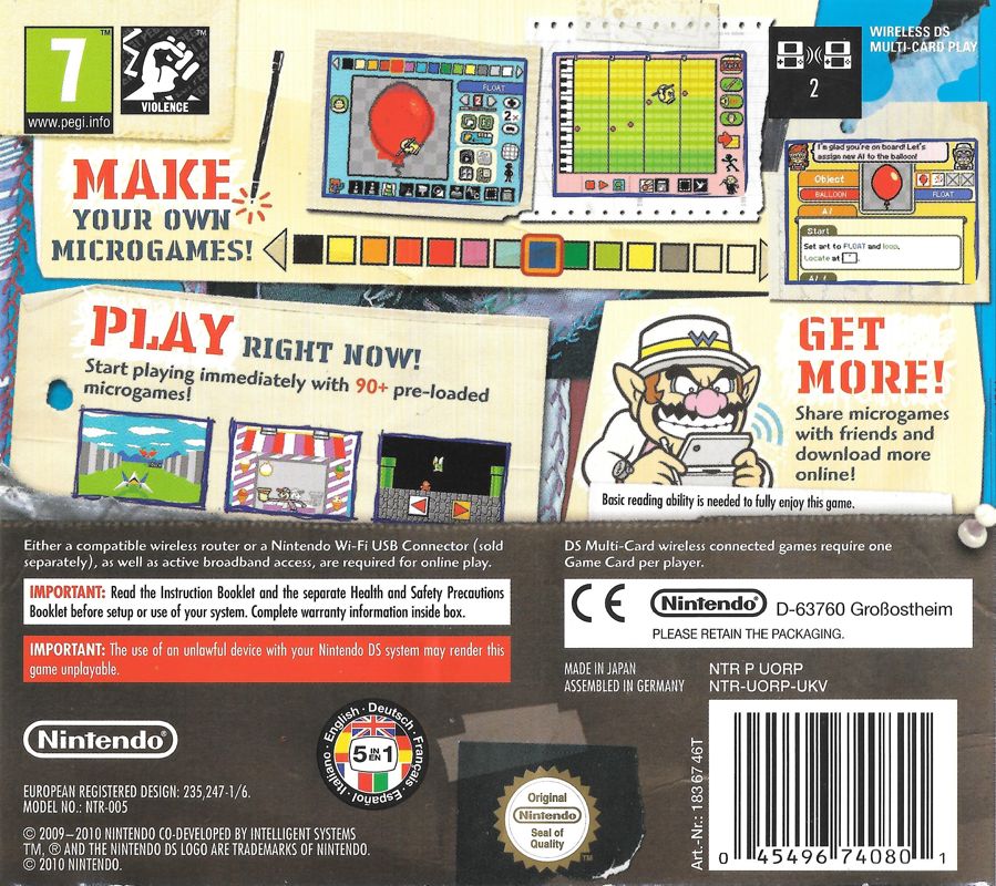 Back Cover for WarioWare: D.I.Y. (Nintendo DS)