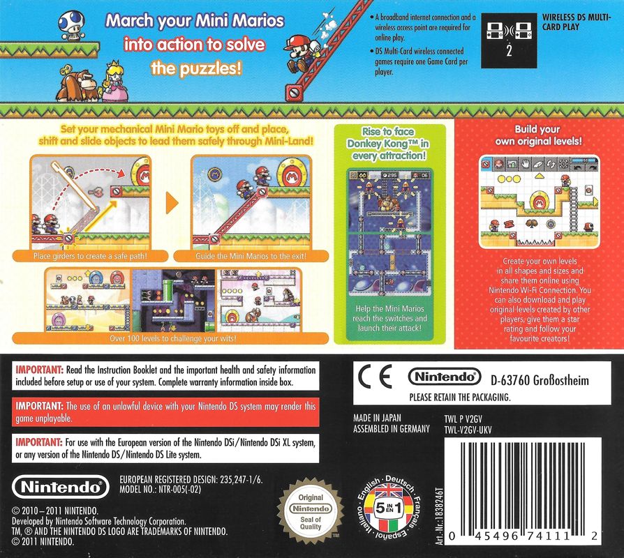 Back Cover for Mario vs. Donkey Kong: Mini-Land Mayhem! (Nintendo DS)