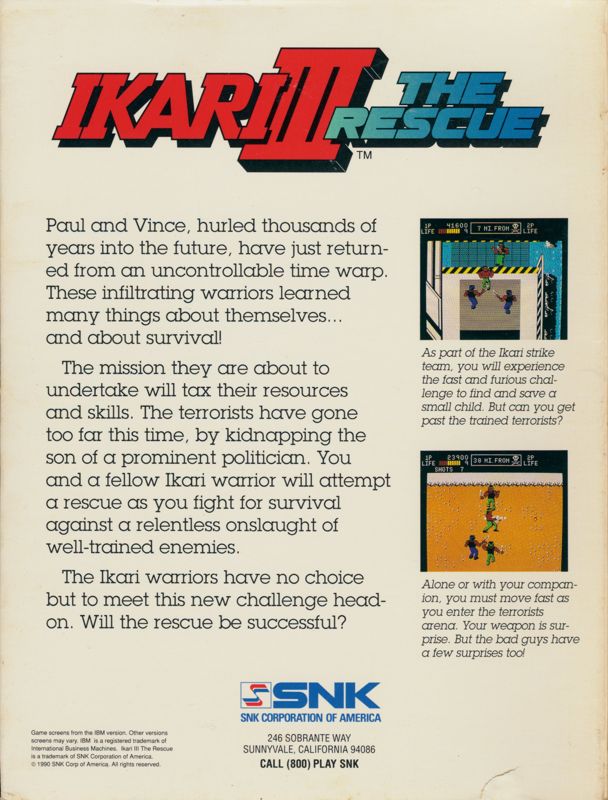 Back Cover for Ikari III: The Rescue (Commodore 64)