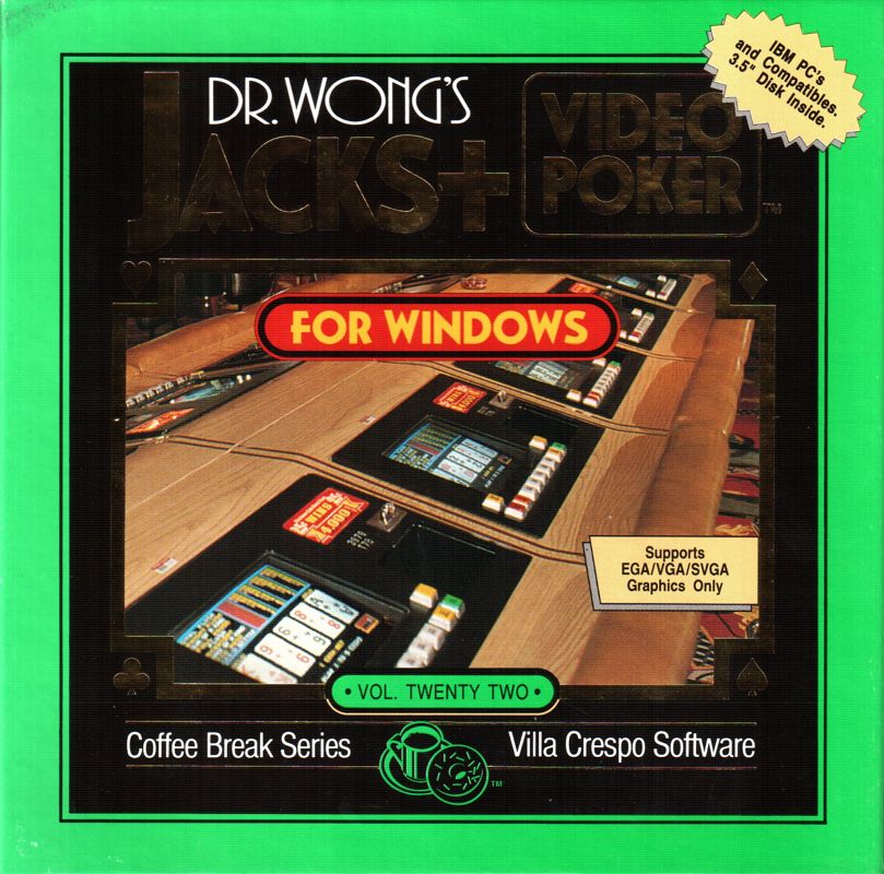 Front Cover for Dr. Wong's Jacks+ Video Poker for Windows (Windows 3.x)