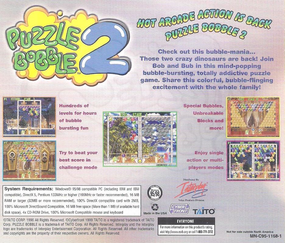 Back Cover for Bust-A-Move Again (Windows)