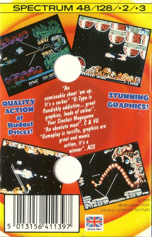 Back Cover for R-Type (ZX Spectrum) (Budget re-release)