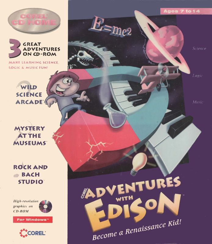 Front Cover for Adventures with Edison (DOS)