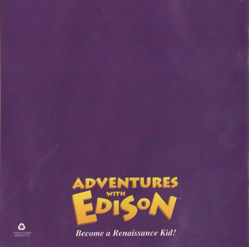 Manual for Adventures with Edison (DOS): Back (24-page)