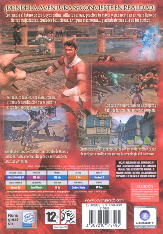 Back Cover for EverQuest II (Windows)