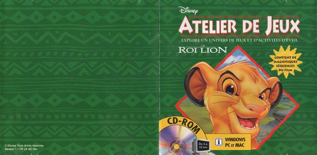 Other for Disney's Activity Center: The Lion King (Macintosh and Windows and Windows 3.x): Jewel Case - Full