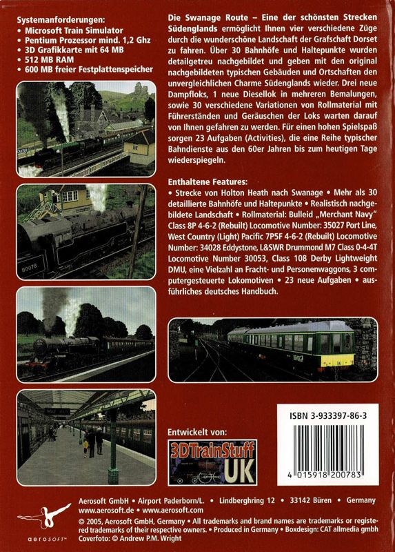 Back Cover for Classic Routes 2: The Swanage Route (Windows)