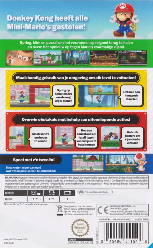 Back Cover for Mario vs. Donkey Kong (Nintendo Switch)