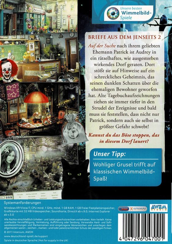 Back Cover for Letters from Nowhere 2 (Windows)