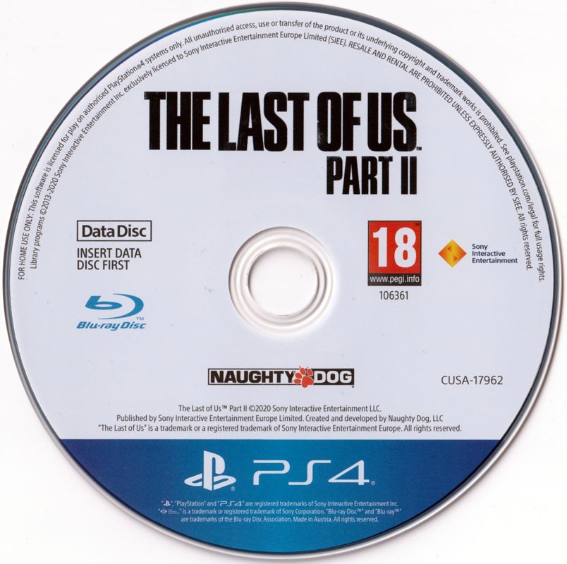 Media for The Last of Us: Part II (PlayStation 4): Data Disc