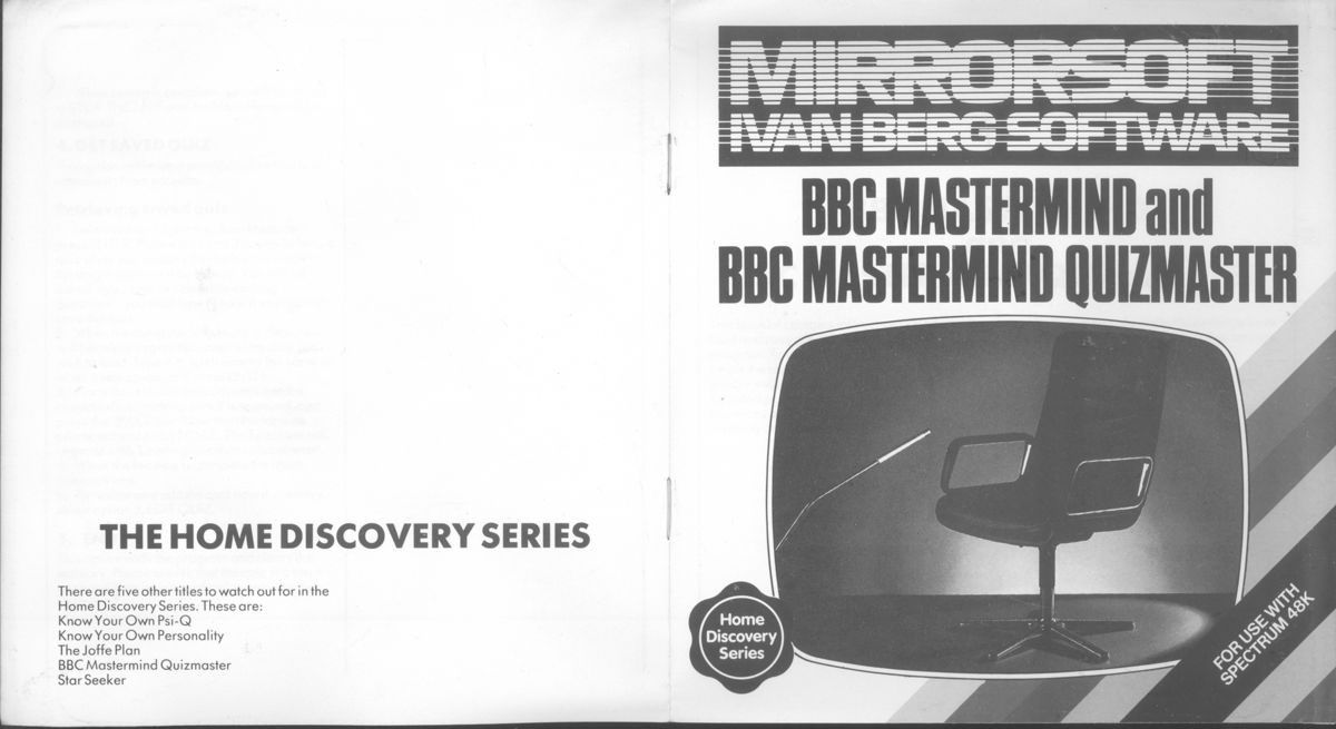 Manual for BBC Mastermind (ZX Spectrum)