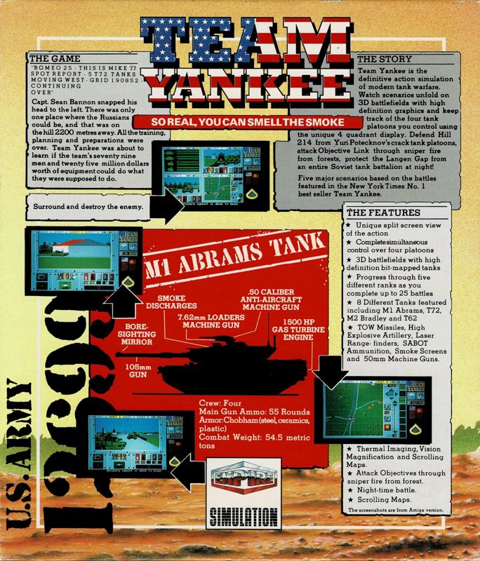 Back Cover for Team Yankee (DOS) (5,25'' Disk release)
