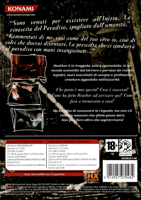 Back Cover for Silent Hill 3 (Windows)