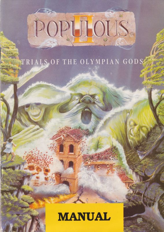 Manual for Populous II: Trials of the Olympian Gods (Amiga): Front