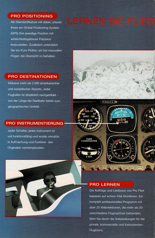 Inside Cover for Sierra Pro Pilot 98: The Complete Flight Simulator (Windows): Left