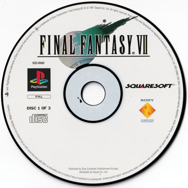 Media for Final Fantasy VII (PlayStation): Disc 1