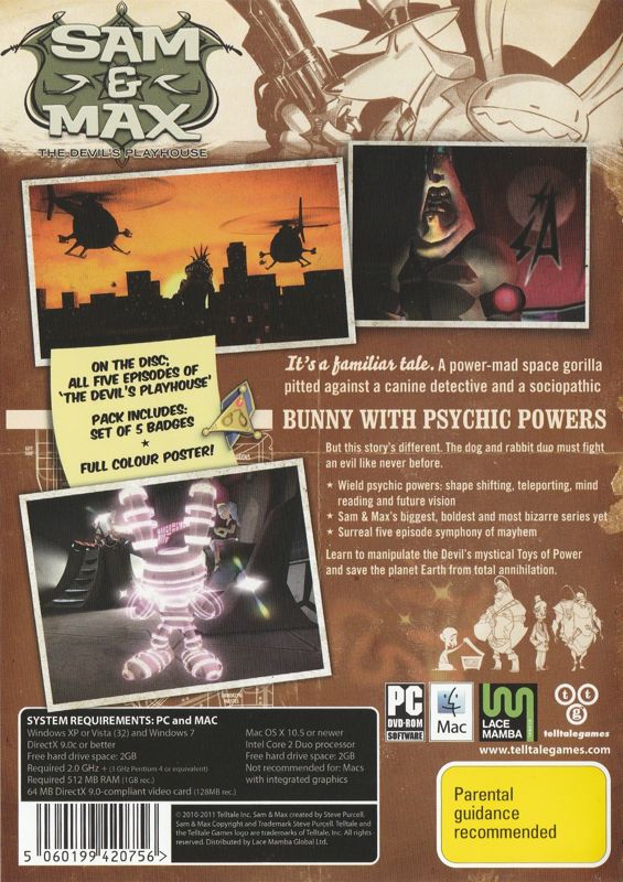Other for Sam & Max: The Devil's Playhouse (Macintosh and Windows): Keep Case - Back