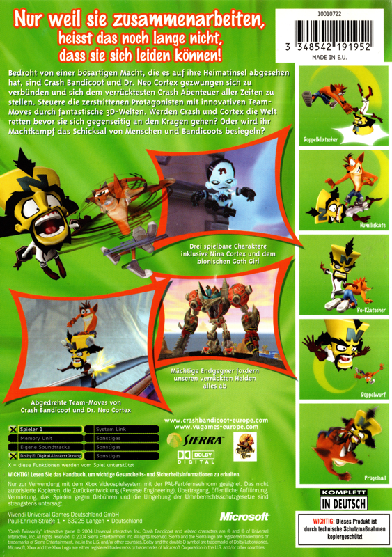 Crash Twinsanity cover or packaging material - MobyGames