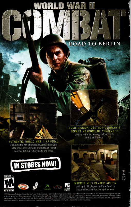 Manual for Land of the Dead: Road to Fiddler's Green (Xbox): Manual (Back)