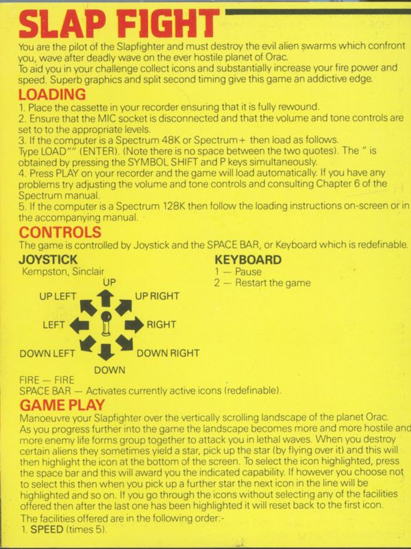 Inside Cover for A.L.C.O.N. (ZX Spectrum)