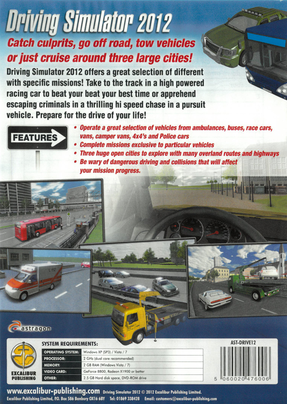 Back Cover for Driving Simulator 2012 (Windows)
