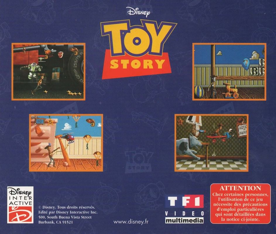 Back Cover for Disney's Toy Story (Windows) (TF1 Video Multimedia release)