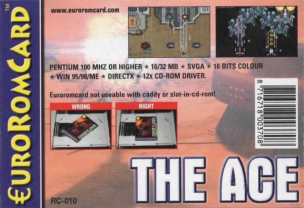 Back Cover for Vanguard Ace: Vertical Madness (Windows) (Credit card-sized release)