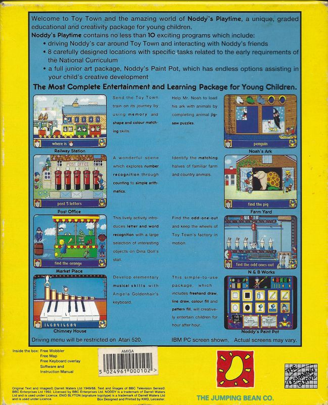 Back Cover for Noddy's Playtime (Amiga)