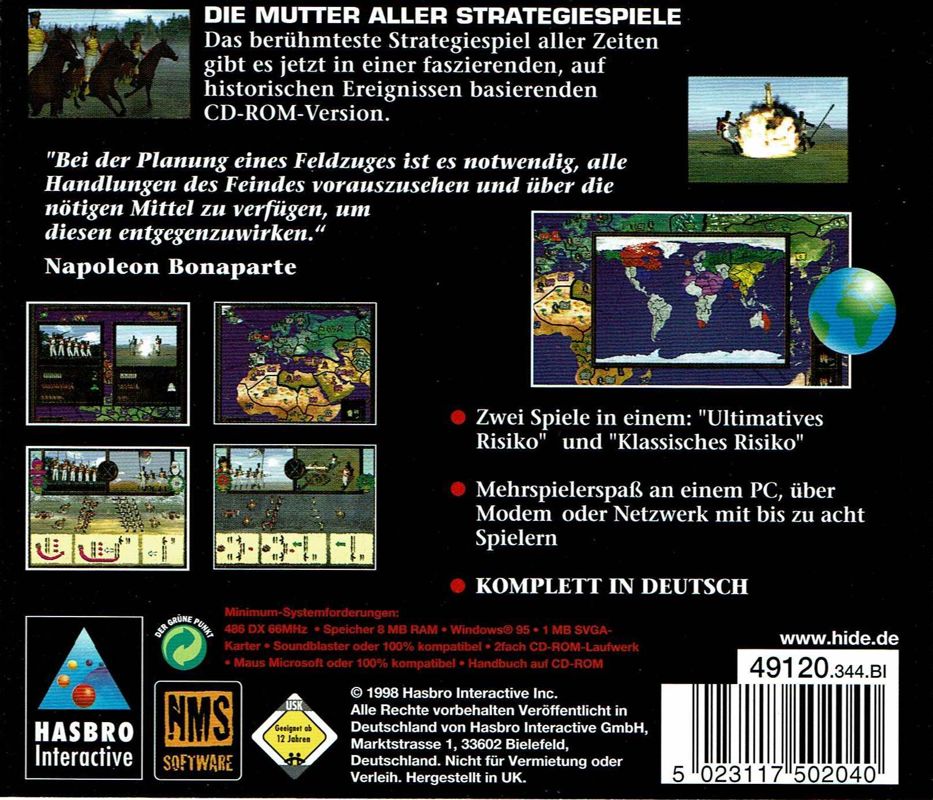 Back Cover for Risk: The Game of Global Domination (Windows) (Software Pyramide release)