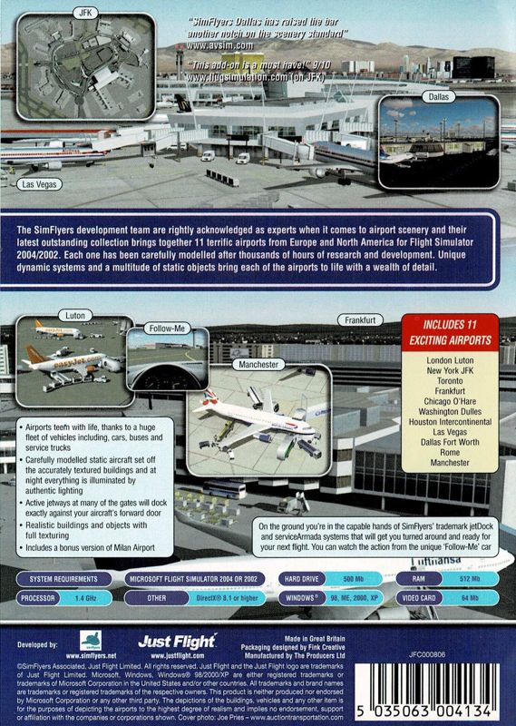 Back Cover for World Airports 2 (Windows)