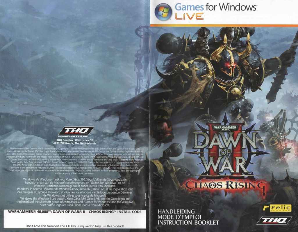 Manual for Warhammer 40,000: Dawn of War II - Chaos Rising (Windows): Full Cover (70-page)