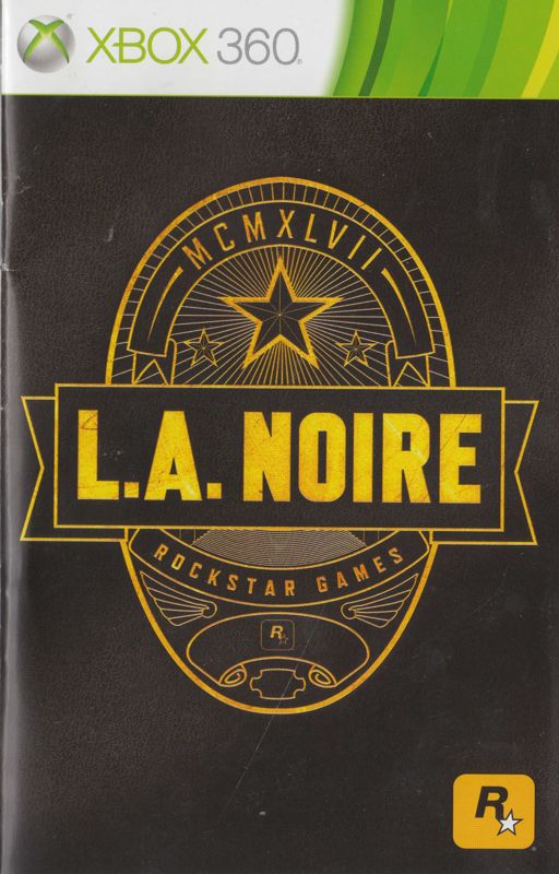 Manual for L.A. Noire: The Complete Edition (Xbox 360): front