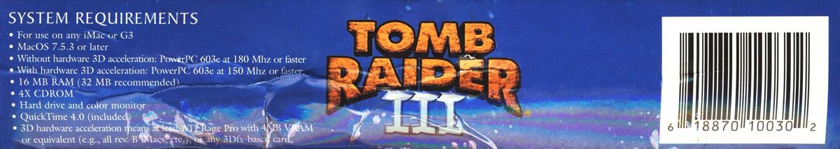 Spine/Sides for Tomb Raider III: Adventures of Lara Croft (Macintosh): Bottom