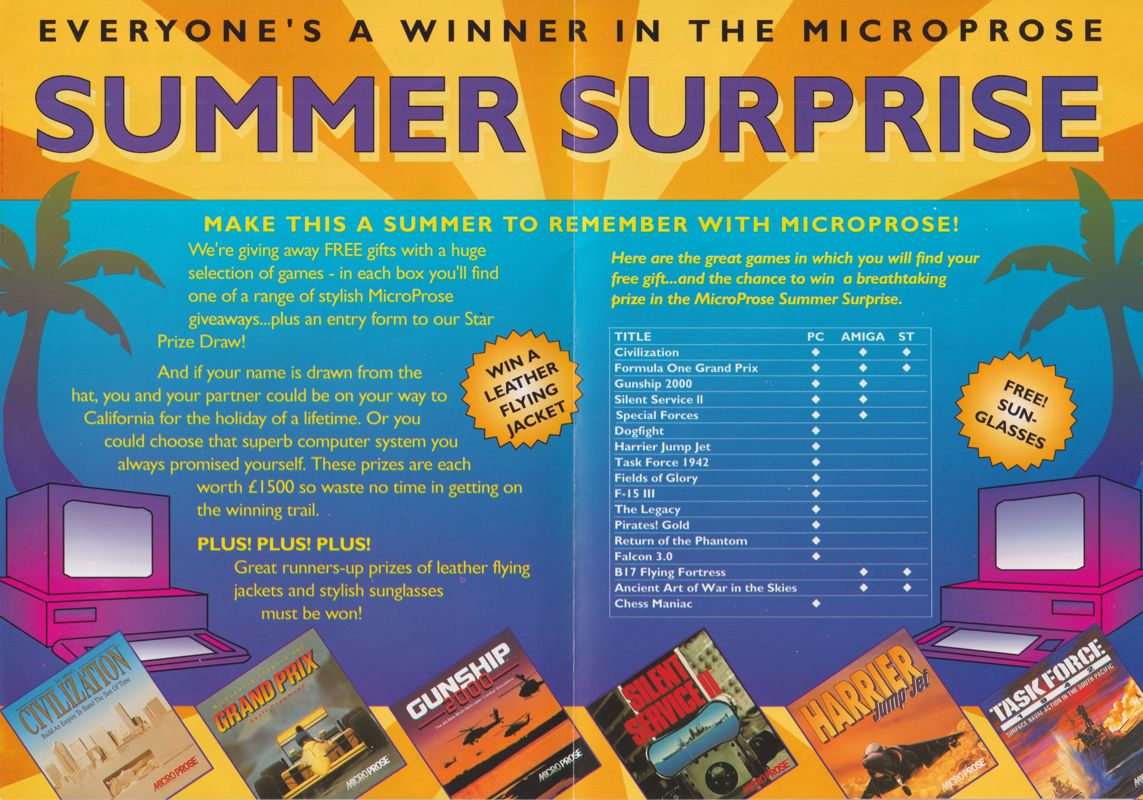 Advertisement for Gunship 2000 (Amiga) (Summer Suprise Version): Summer Suprise - Back