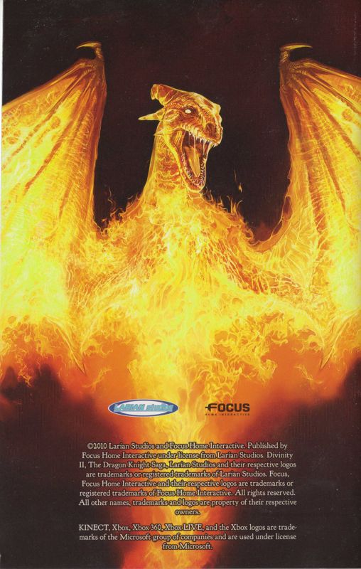 Manual for Divinity II: The Dragon Knight Saga (Xbox 360): back
