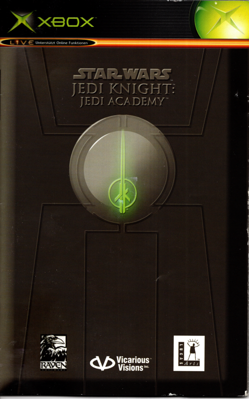 Manual for Star Wars: Jedi Knight - Jedi Academy (Xbox): Front