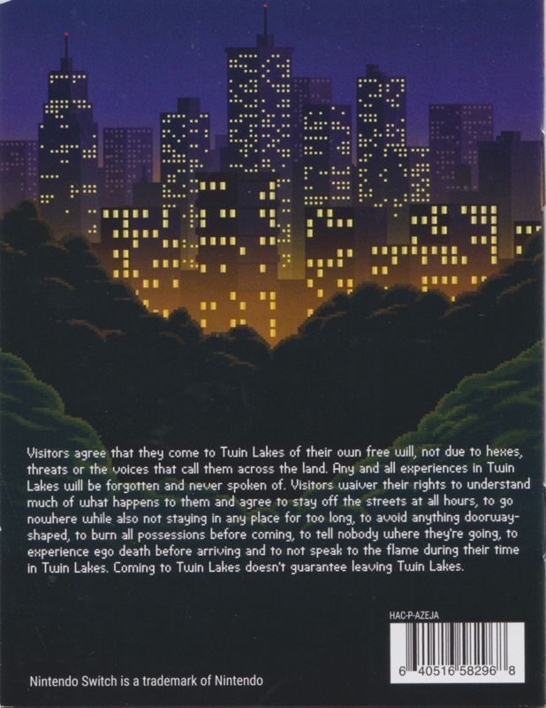 Manual for The Darkside Detective: A Fumble in the Dark (Nintendo Switch) (Super Rare Games #101): Back