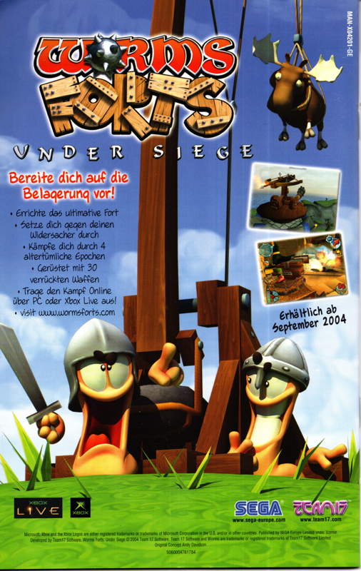 Manual for Worms 3D (Xbox): Back