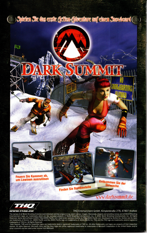 Manual for WWF Raw (Xbox): Back