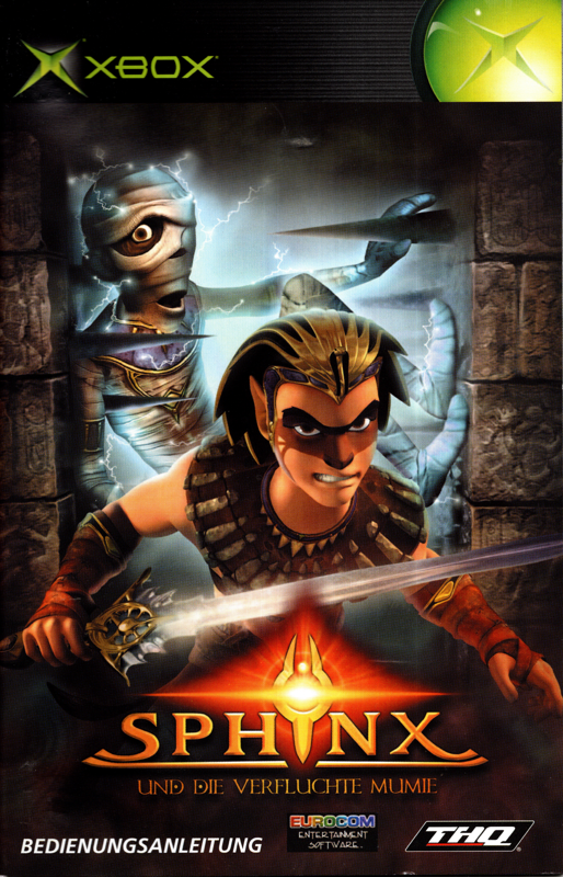 Manual for Sphinx and the Cursed Mummy (Xbox): Front