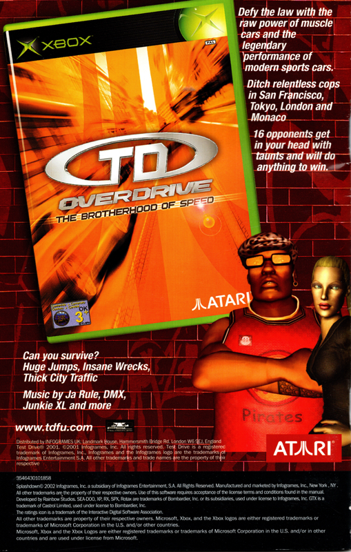 Manual for Splashdown (Xbox): Back