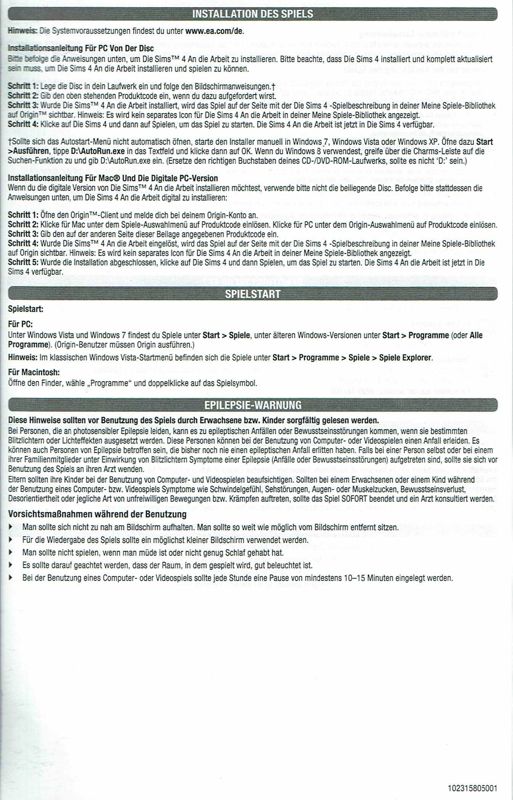 Extras for The Sims 4: Get to Work (Macintosh and Windows): Install Instructions - Front