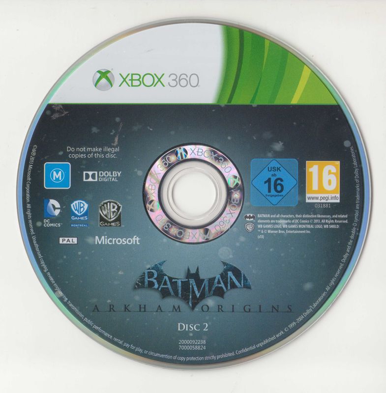 Media for Batman: Arkham Origins (Xbox 360): Disc 2/2